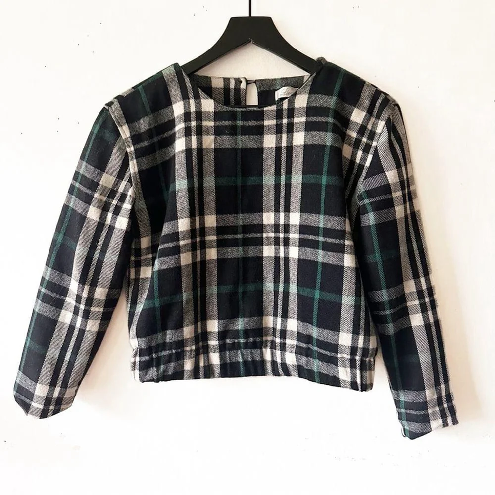 Lovers + Friends Plaid Wool Blend Quilted Jacket XS Holiday Winter Cropped
